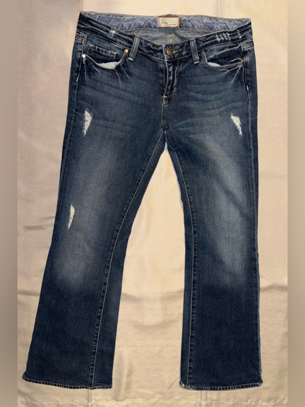 Women's Vintage Paige distressed Laurel Canyon Lowrise Bootcut jeans - 29